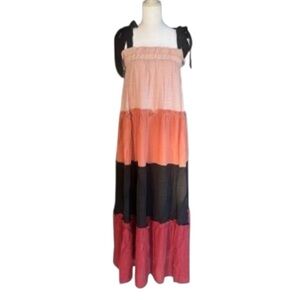 26.) Blu Pepper Multicolor Tiered Maxi Dress